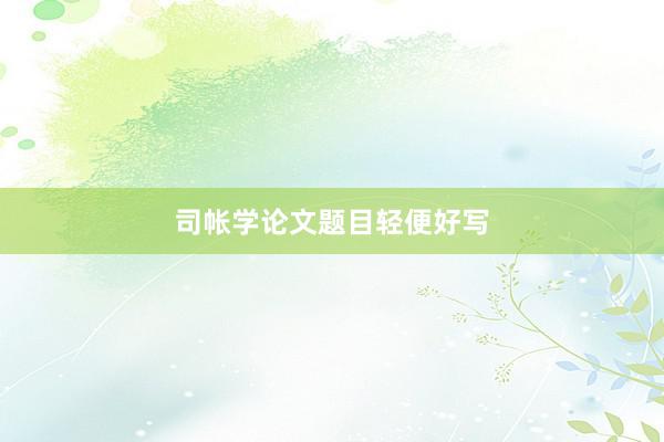 司帐学论文题目轻便好写